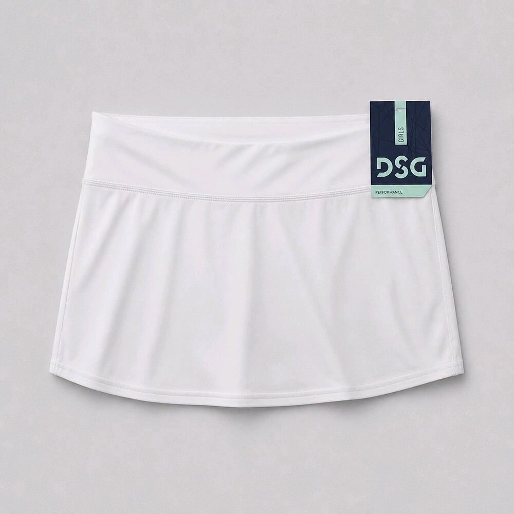 DSG Performance Skort Girls 8-9 White Athletic Skirt with Shorts